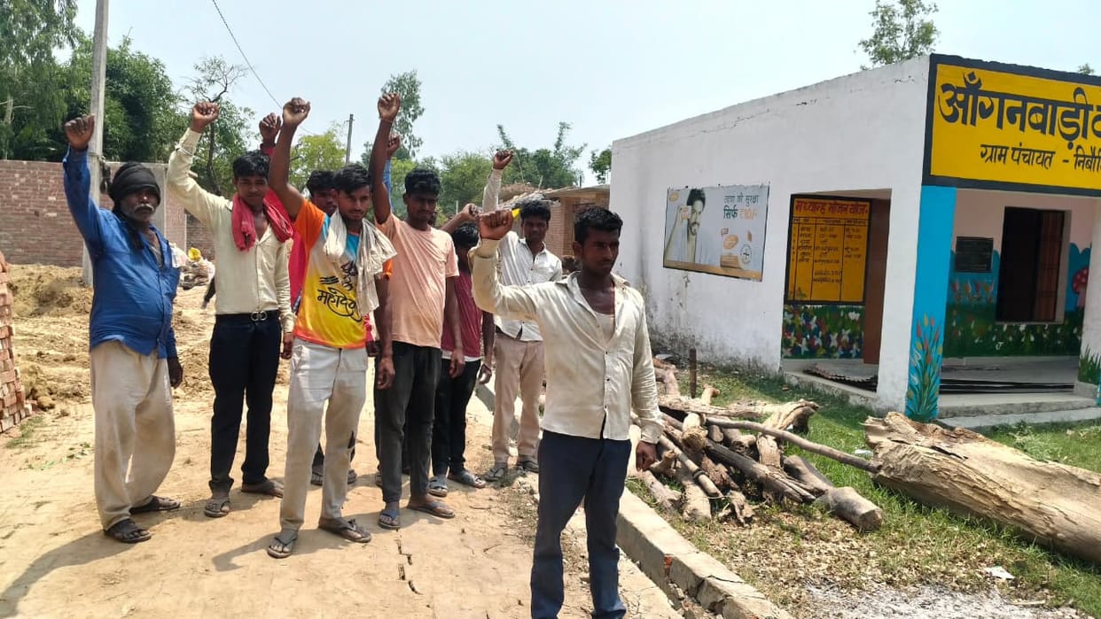 Angry villagers protest against illegal mining of soil