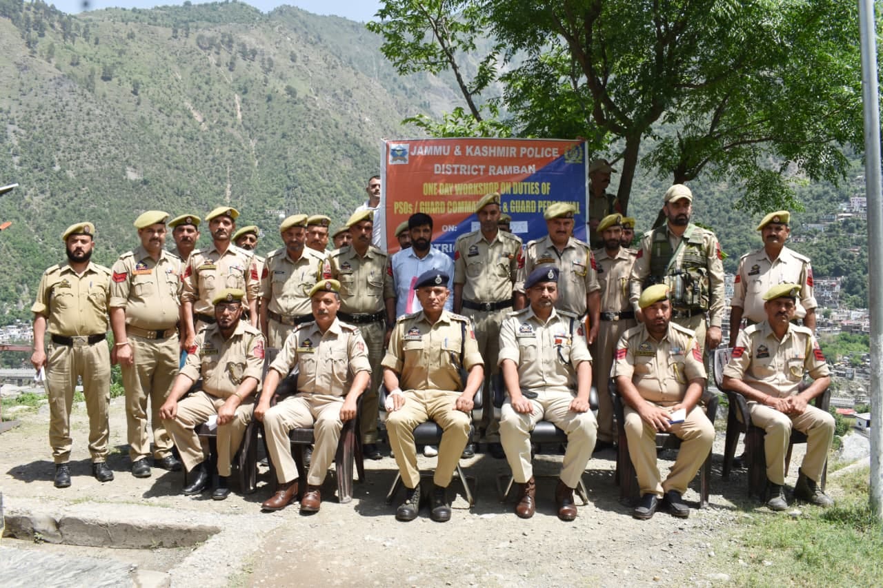पीएसओ, गार्ड कमांडरों एवं गार्ड कर्मियों के कर्तव्यों पर एक दिवसीय कार्यशाला डीपीएल रामबन में आ