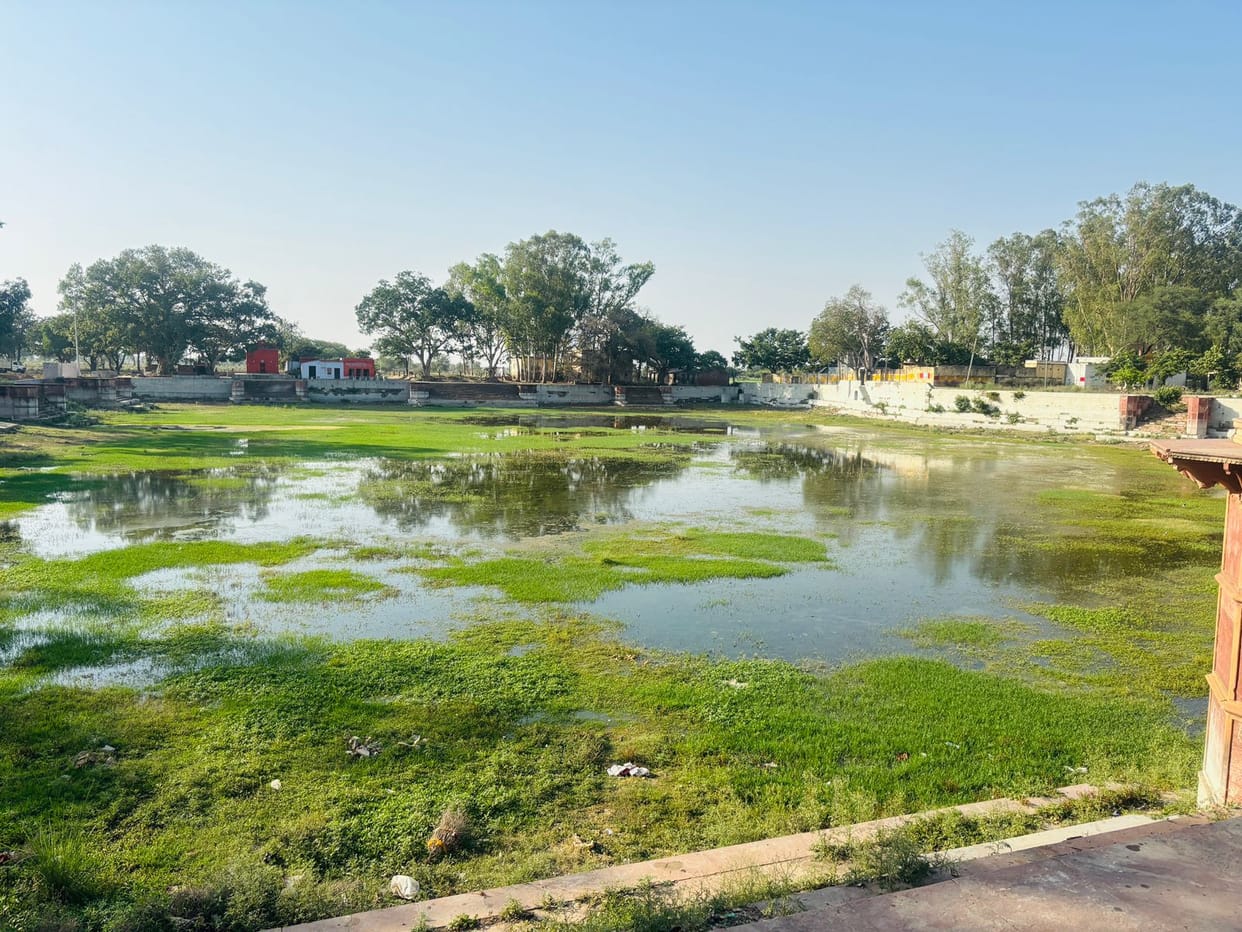 Piles of garbage in Dharnidhar Sarovar, devotees raised questions