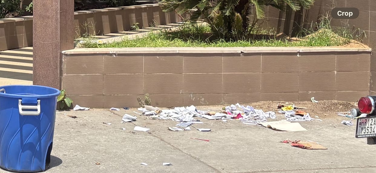 Degrees were found in the gallery and dustbins of the examination hall.