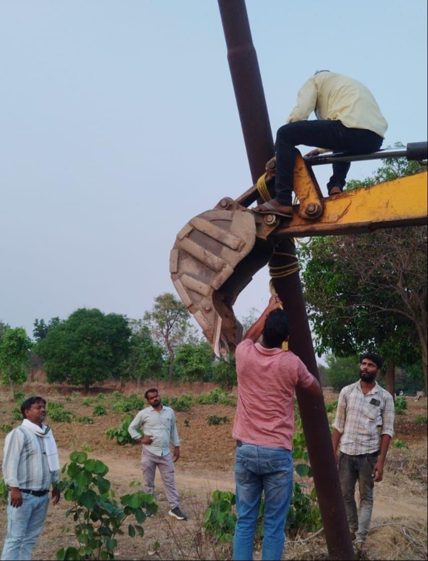 Eight poles of 33 kV line damaged; power supply disrupted at four substations.