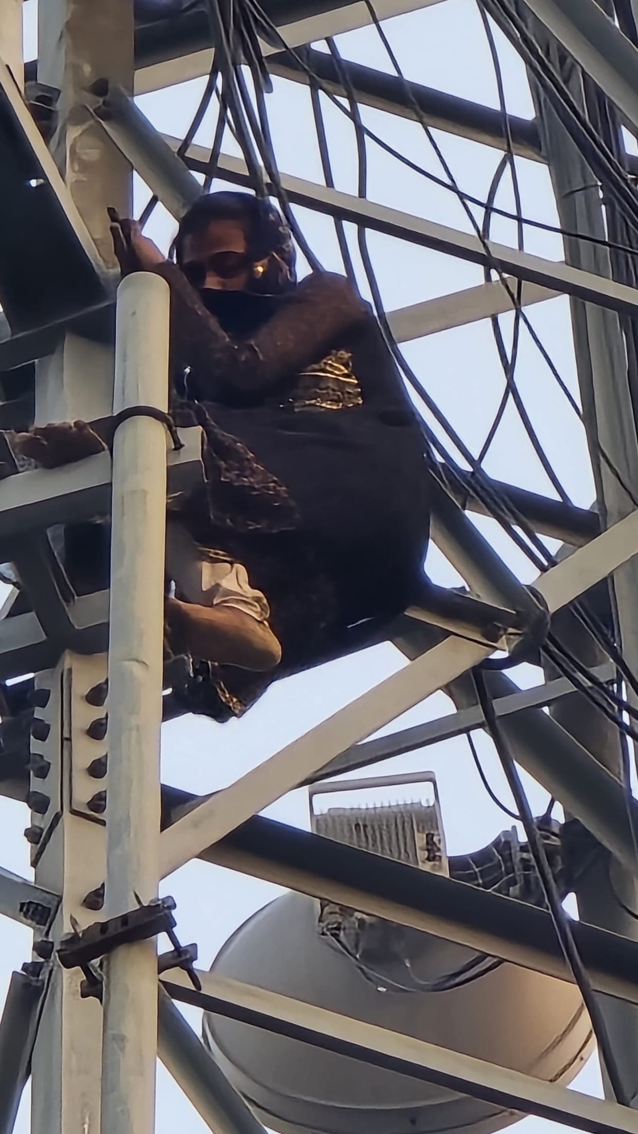 Insisting on Marrying Her Lover, Young Woman Climbs Mobile Tower; Drama Lasts an Hour and a Half
