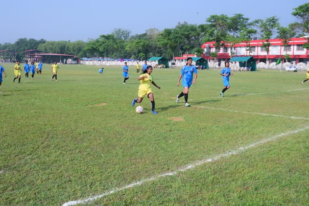 Danapur Wins First Match 18-0 in Girls' Football Tournament