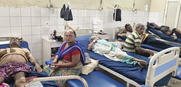 District Hospital Wards Overflowing with Patients Suffering from Vomiting and Diarrhea