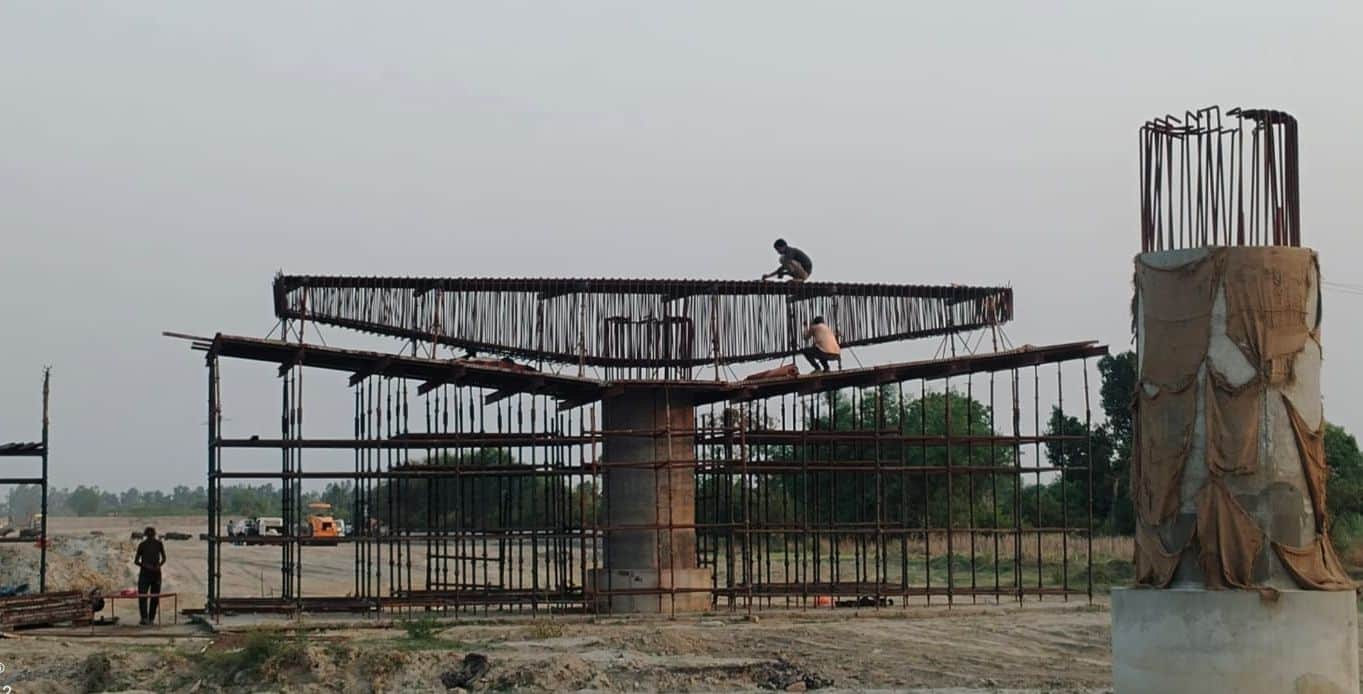 फोटो-1-उन्नाव-कानपुर के बीच निर्माणाधीन आउटर रिंग रोड। संवाद