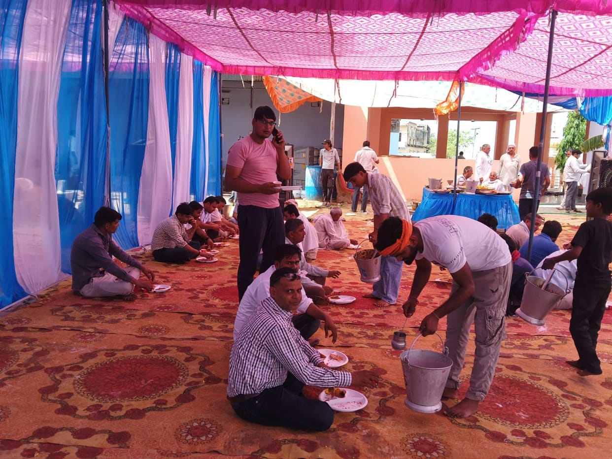 A community feast was held at the Baba Laldas Temple complex.