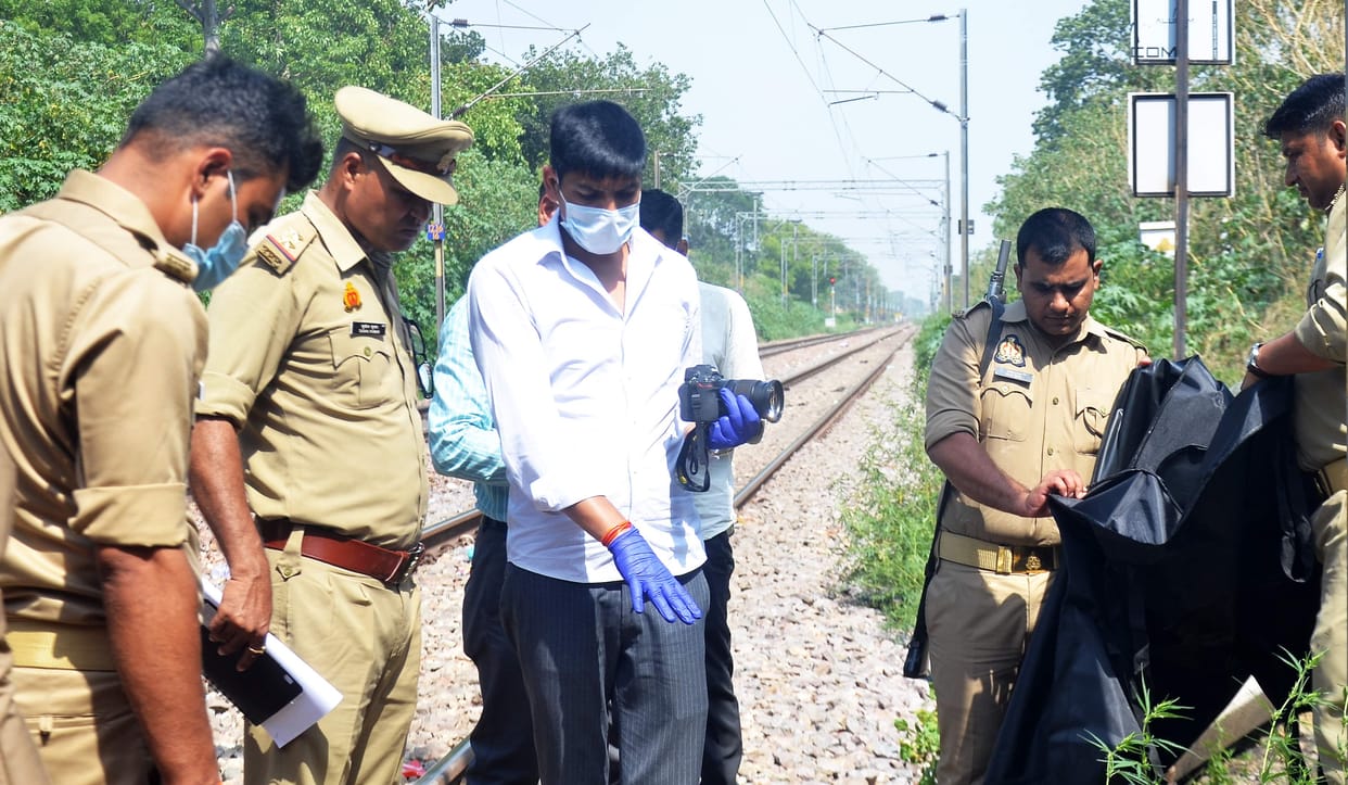 Woman dies after being hit by a train.