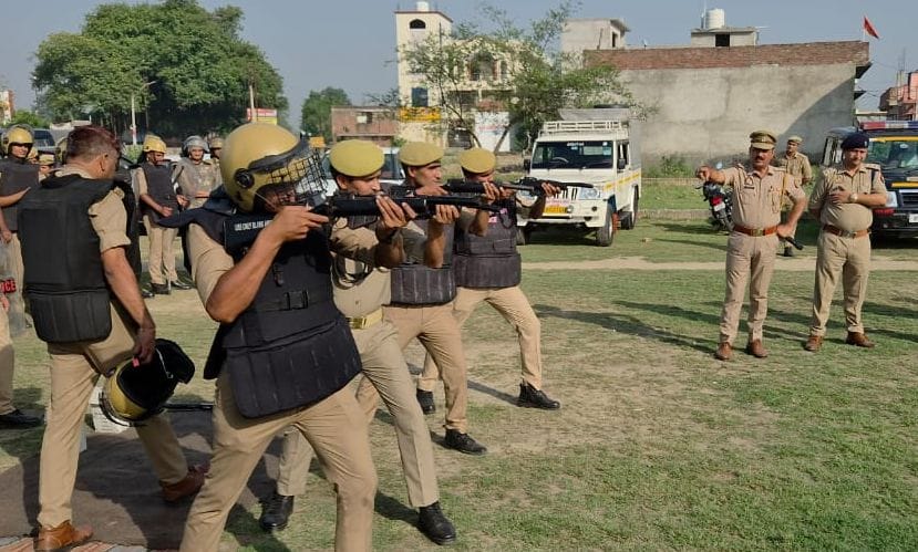 Police Conduct Riot Control Drill, Fire Tear Gas Shells