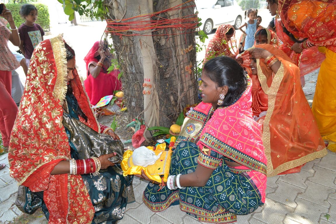 Married women observed Vat Savitri fast and wished for eternal happiness.