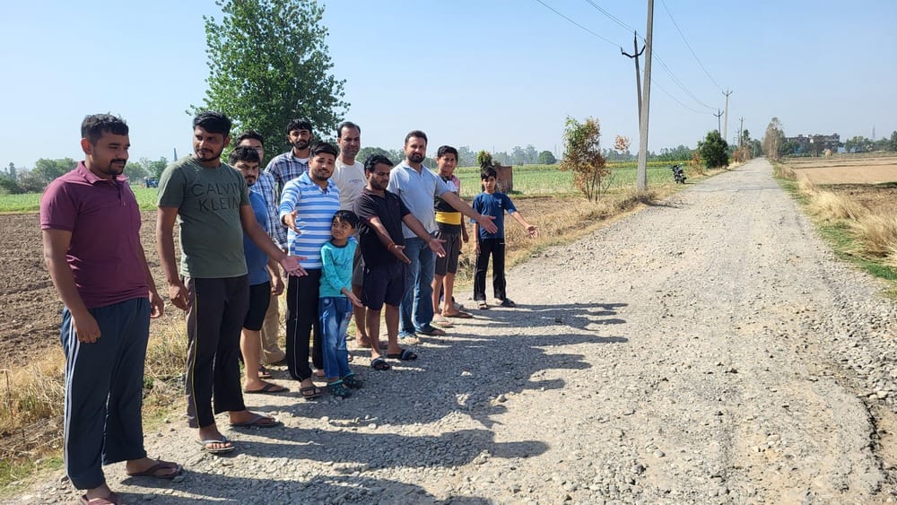 The Dhin-Sahlepur road is in a dilapidated condition, making life difficult for the villagers.