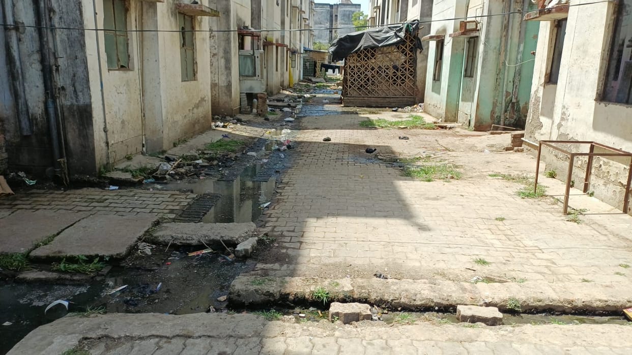Kanshiram Colony is a mess, with a population of 3,000 living in dilapidated buildings.
