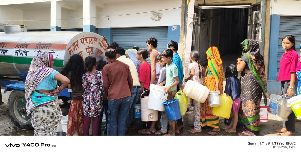 Water was supplied to the people through tankers