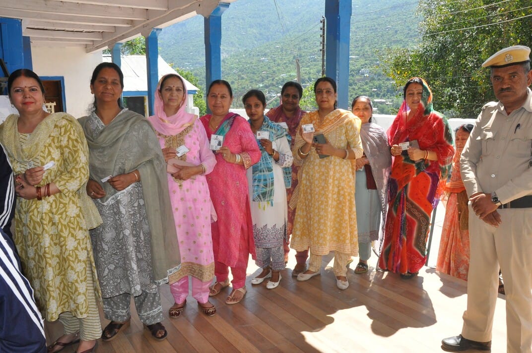 Performed the duty of voting along with the responsibility of a mother