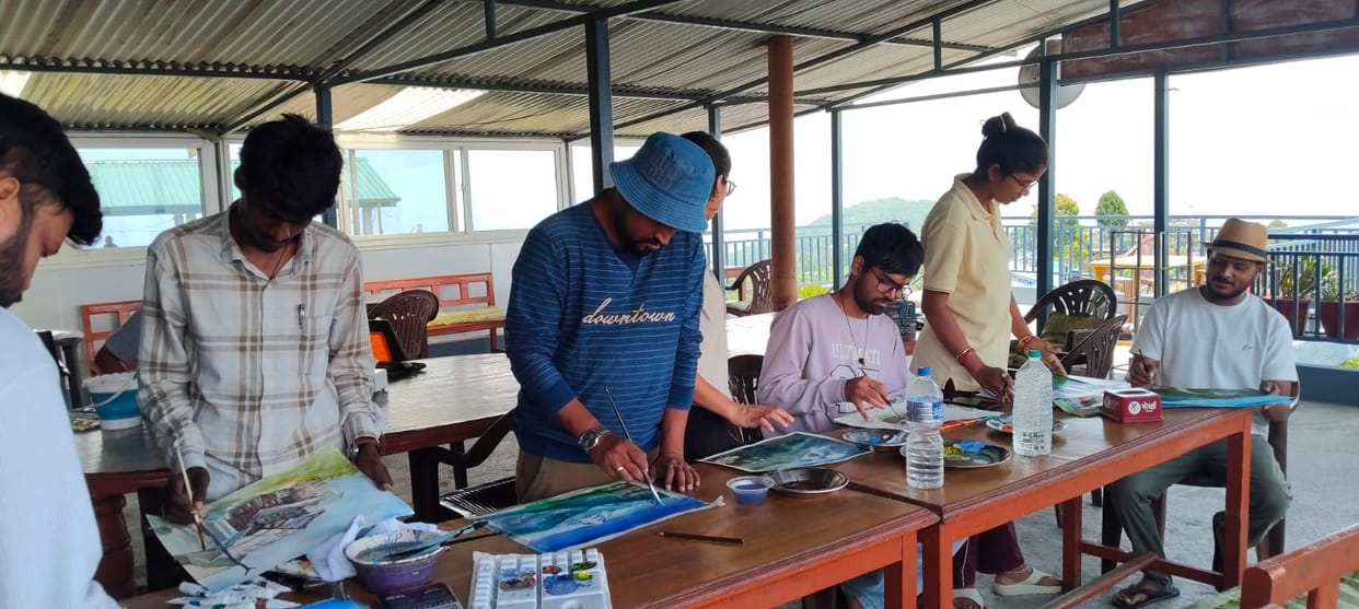Young artists from BHU are painting the Himalayan valleys in Nepal