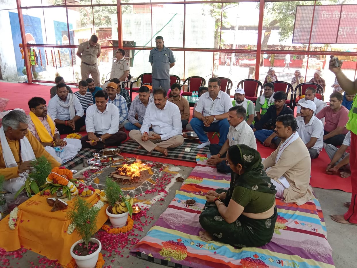 Rest house built for devotees in the fair ground of Sheetla Mata Temple