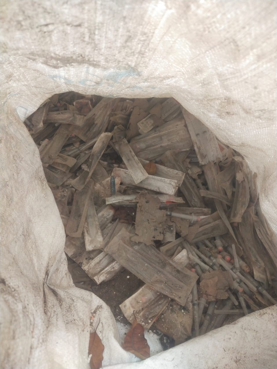 A sack full of syringes was found in the garbage heap in the MCH wing.