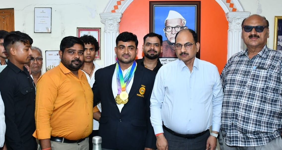 Sandeep Bansal returned after winning four medals in the Power Lifting Championship, welcomed