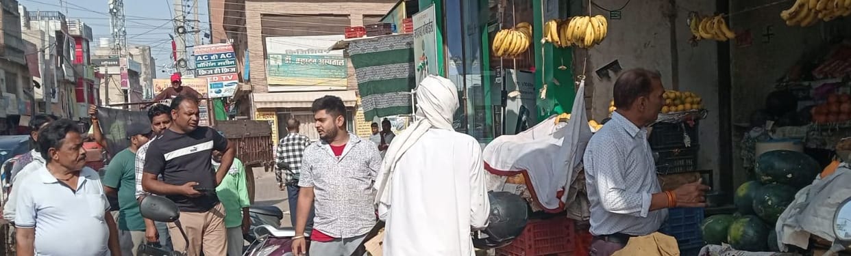Municipal employees removed encroachment in the market