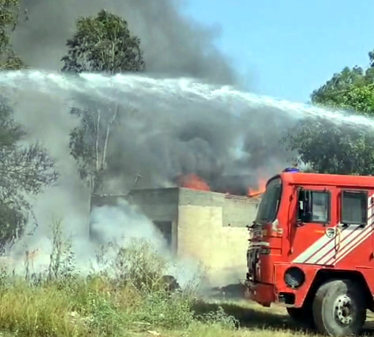 Scrap burnt in warehouse fire