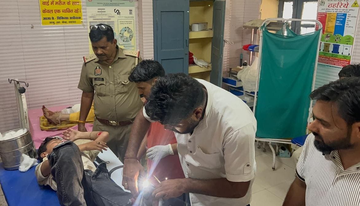 Three bike riders injured in tractor collision