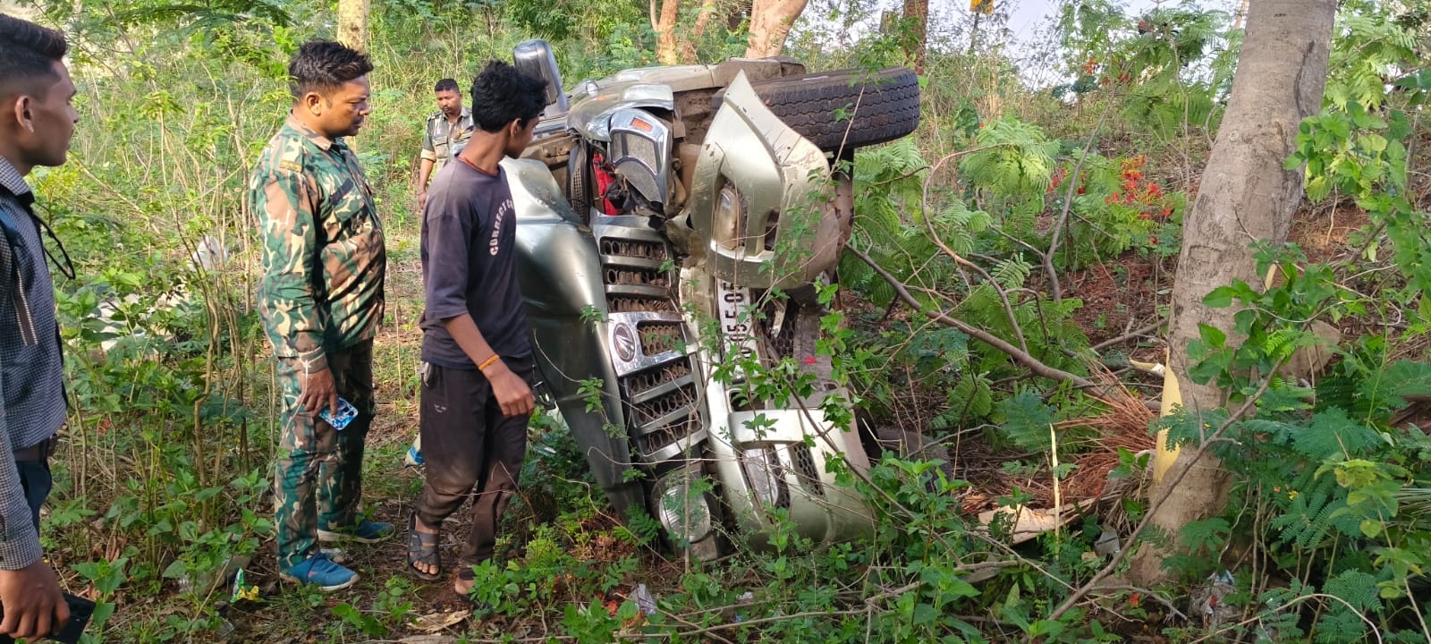 घटना के बाद दुर्घटनाग्रस्त वाहन