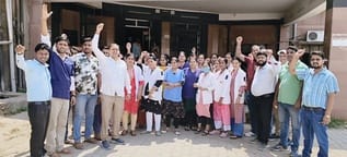 NHM Contractual Employees Protest Over Non-Receipt of Honorarium