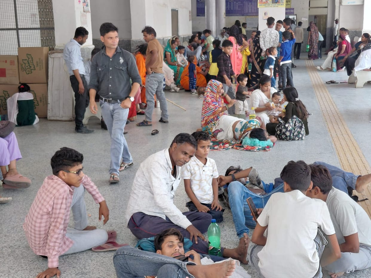 Hot water quenches the thirst of passengers at the railway station during the summer.