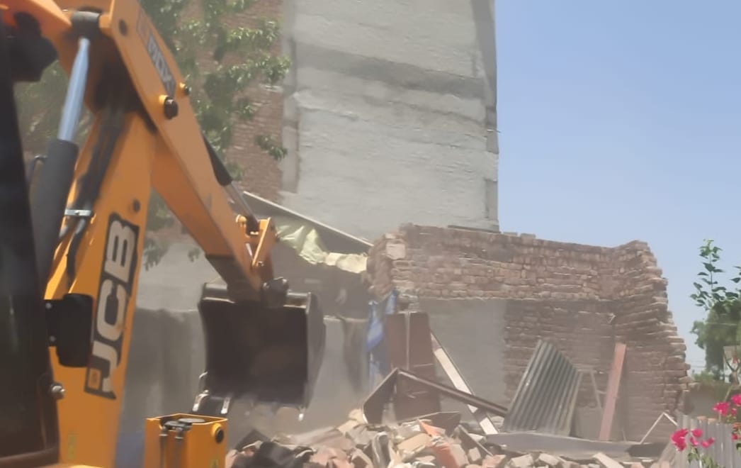 Demolished construction in illegal colony