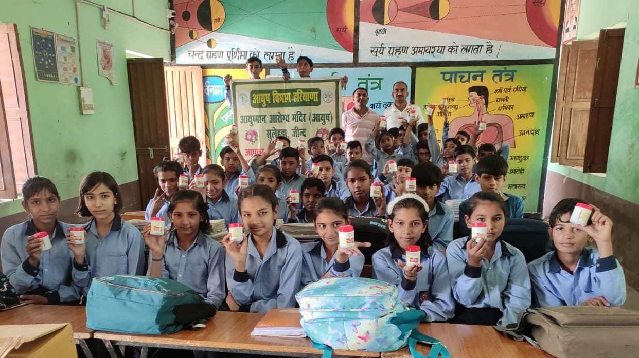 Students were advised on measures to protect themselves from the heat.
