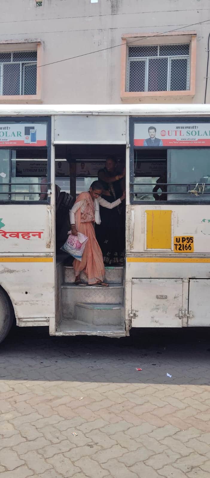 Forget first aid boxes, roadways buses don't even have doors.