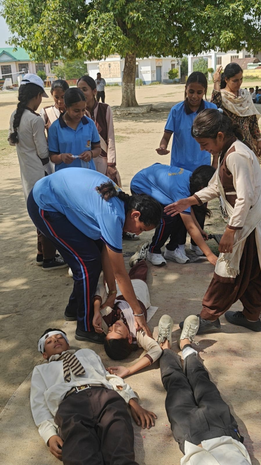 Gehravin School conducts mock drill for earthquake disaster, teaches students safety measures