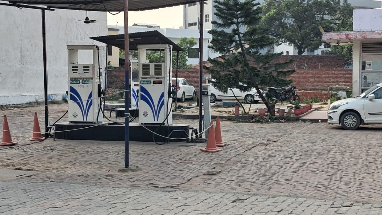 More than half the petrol pumps are dry.