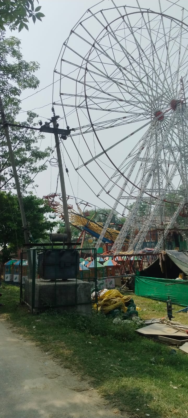 Urs fair is being organised under the shadow of electric wires