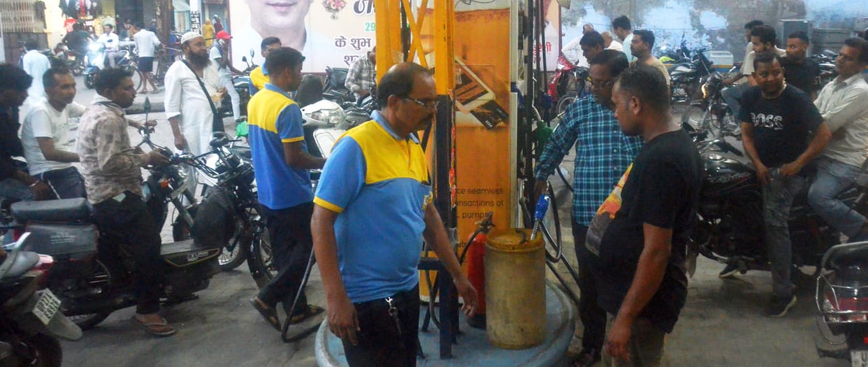 Supply controls implemented to prevent the hoarding of petroleum products.