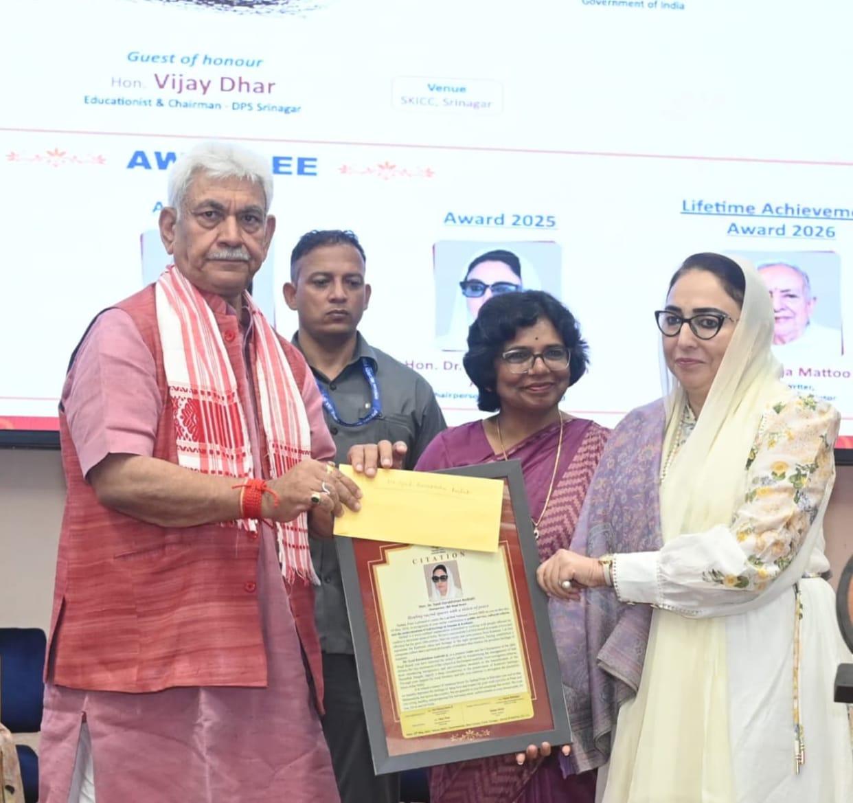 Srinagar, Lal Ded, National Awards, Gave Womens, LG Manoj Sinha