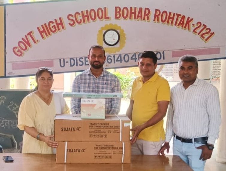 7 fans donated to Government High School Bohr