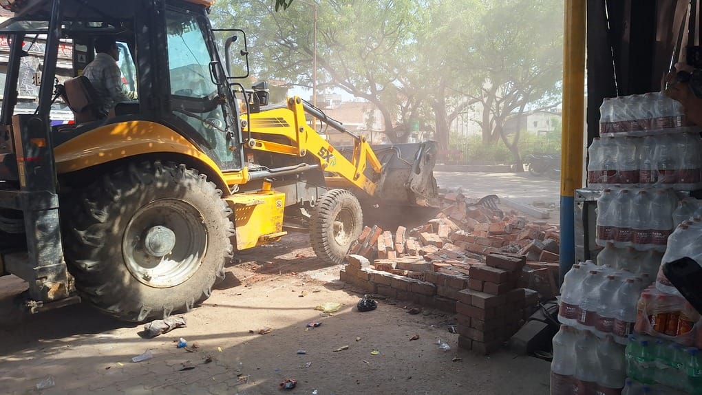 Wall Built Outside Petrol Pump Declared Illegal; Demolished
