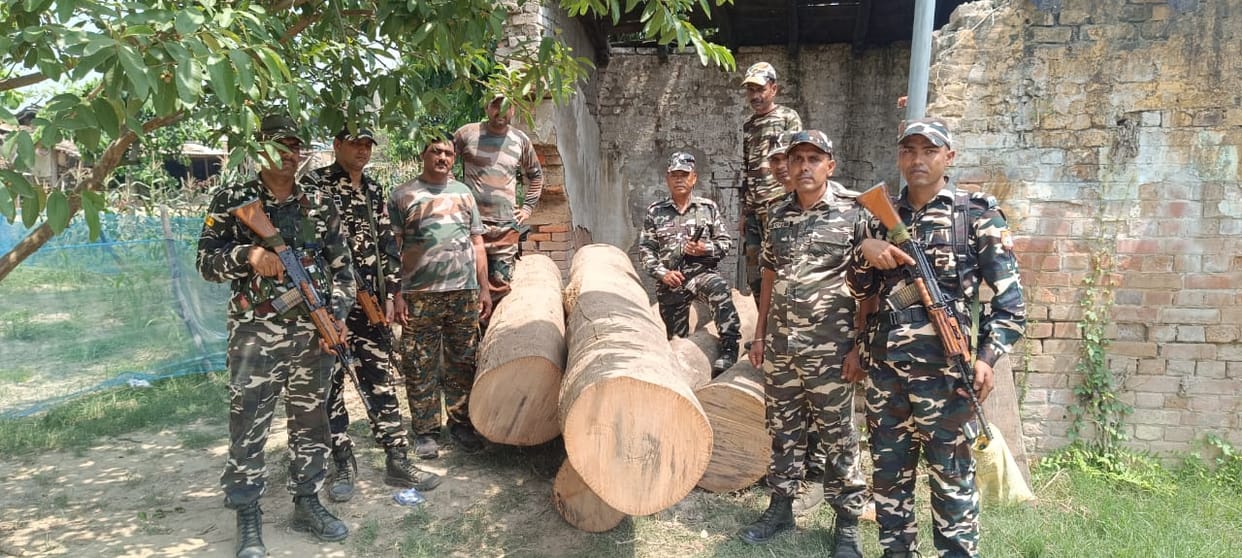 Sal wood was cut illegally and was being taken to Nepal