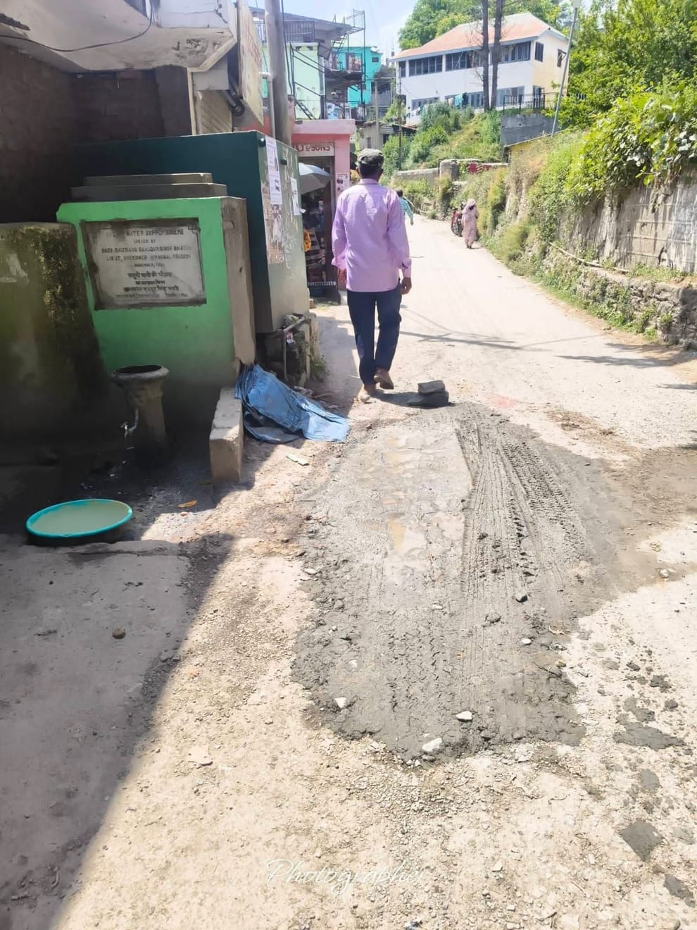 PWD filled the pothole on the road