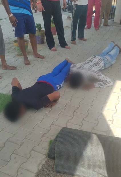 Villagers made the thieves beg for forgiveness by rubbing their noses on the ground