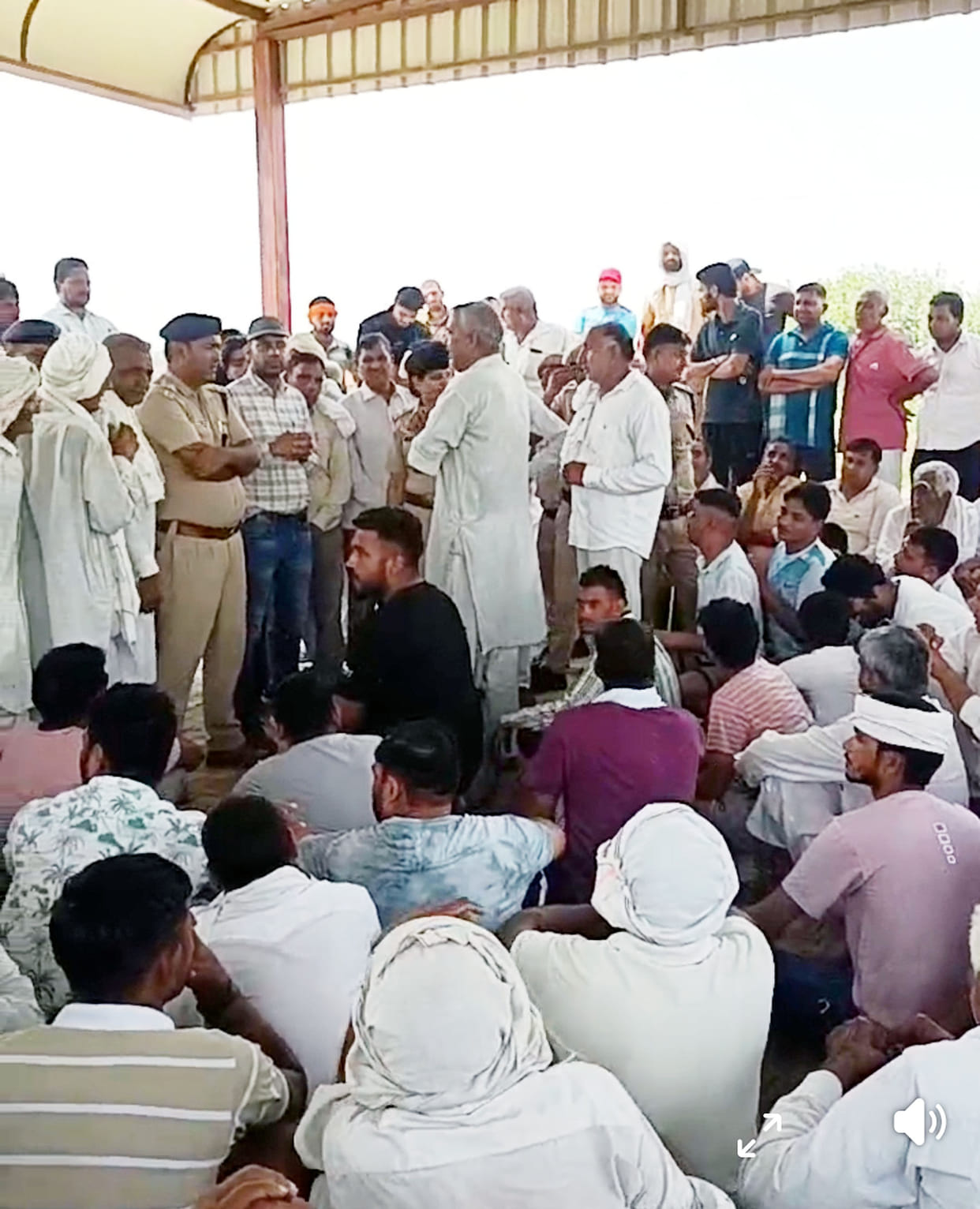 Troubled by power cuts, villagers of Kurad surrounded the electricity department office.