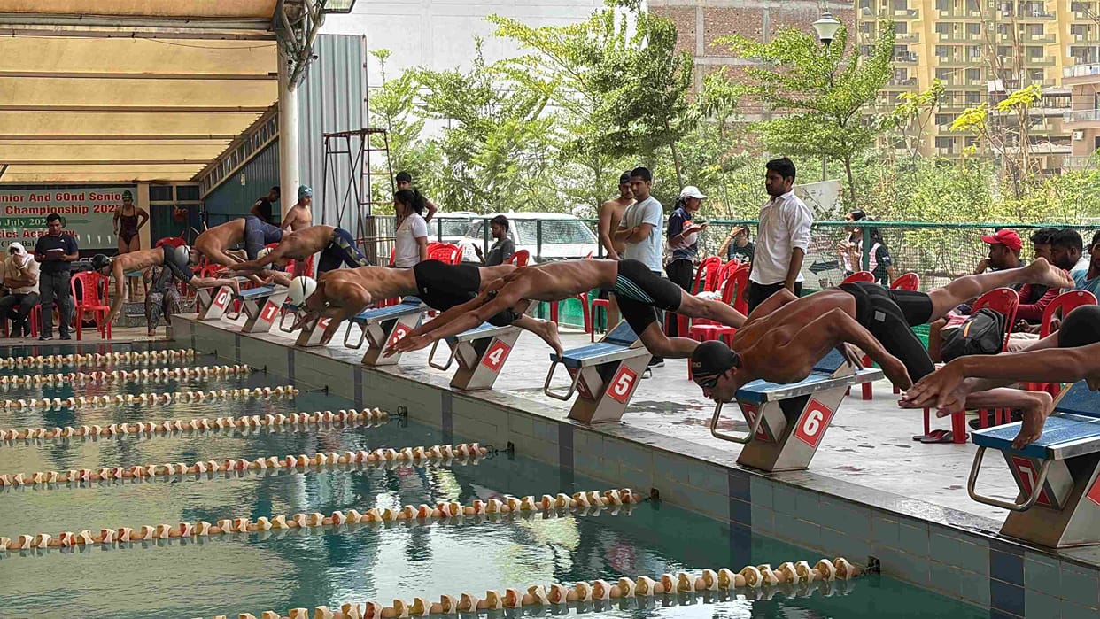 Jhajjar swimmers shine in the senior state swimming competition, winning 5 gold medals on the first day