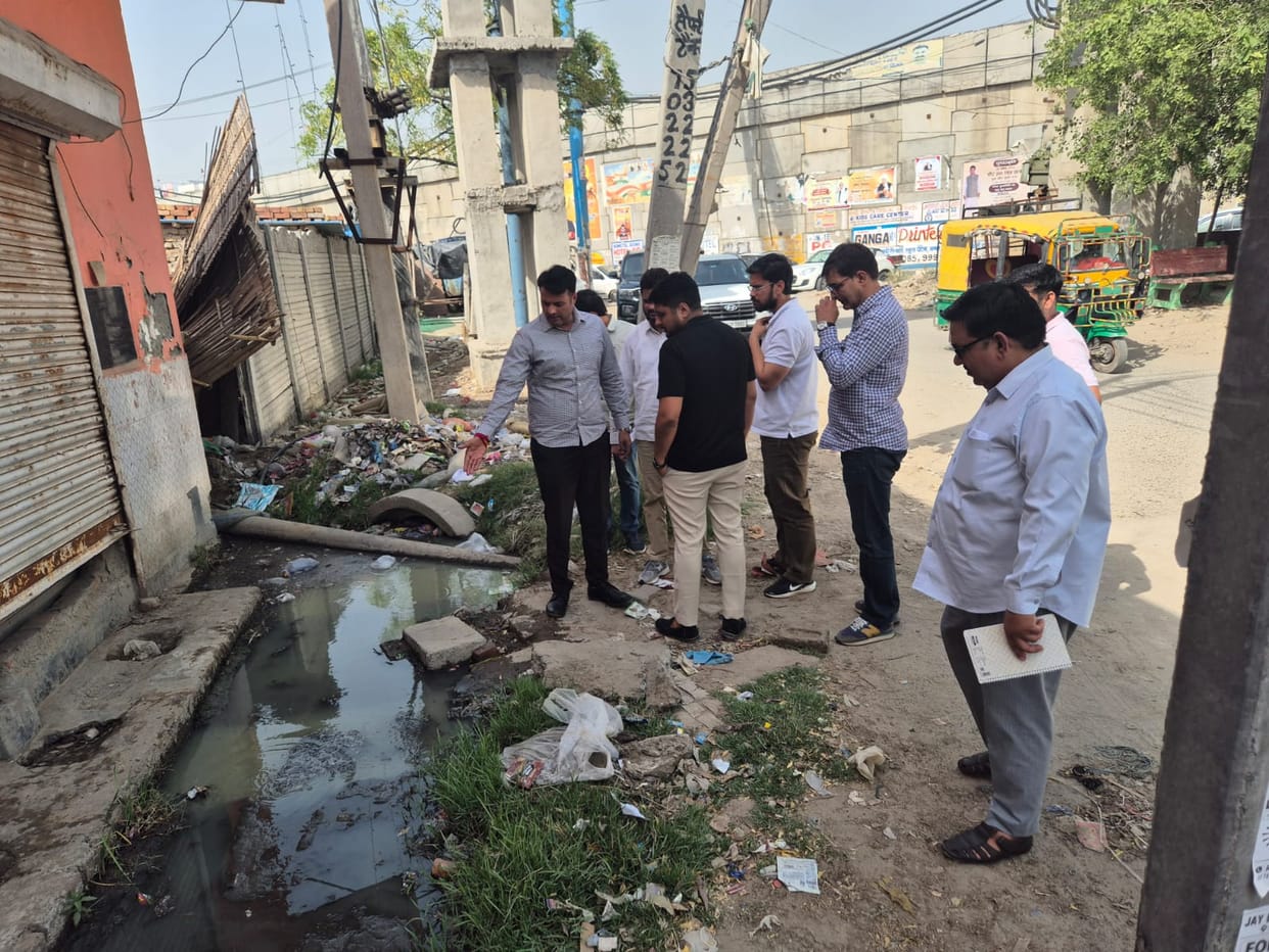 The BJP District President has initiated the construction of a community pavilion.