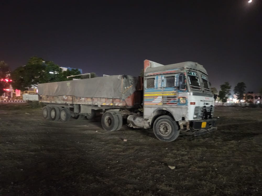 250 trucks halted their operations in protest against the increase in entry tax to Delhi.