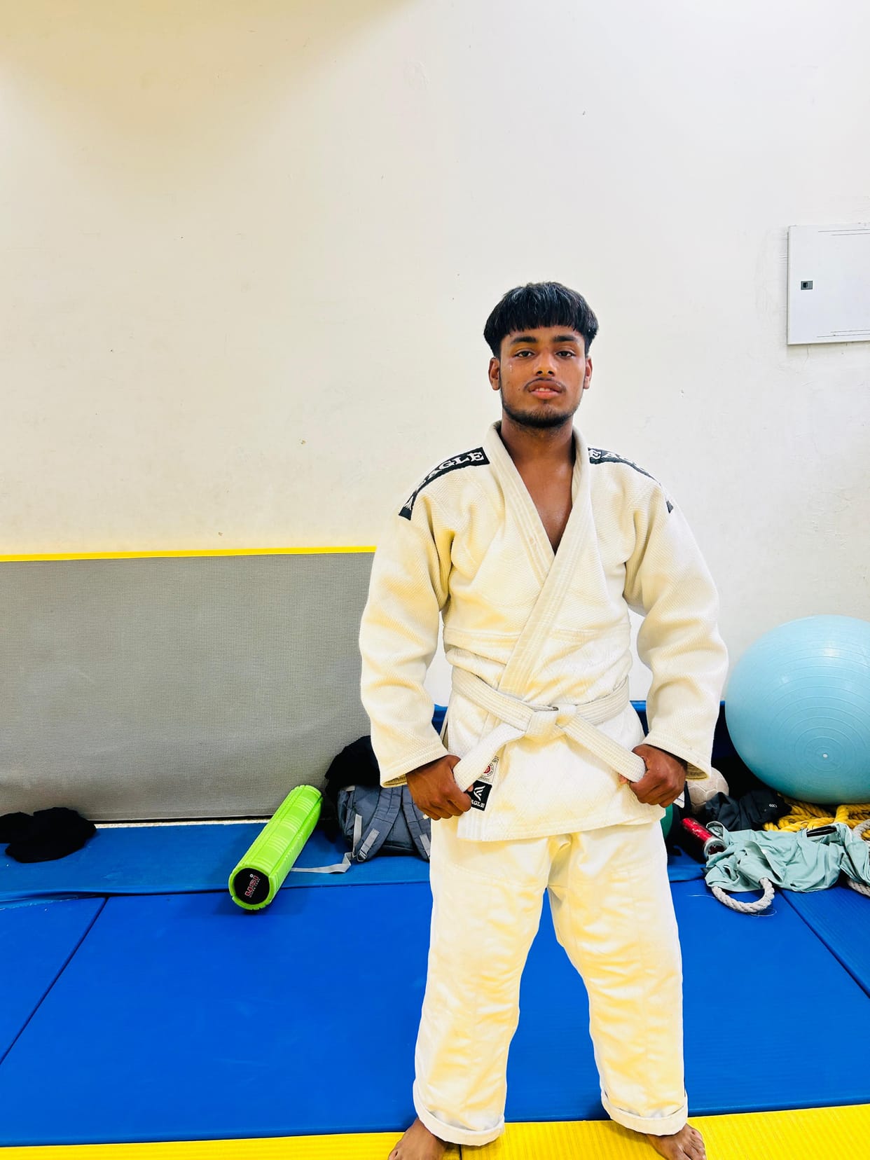 Mohit working hard with the aim of achieving Judo ranking