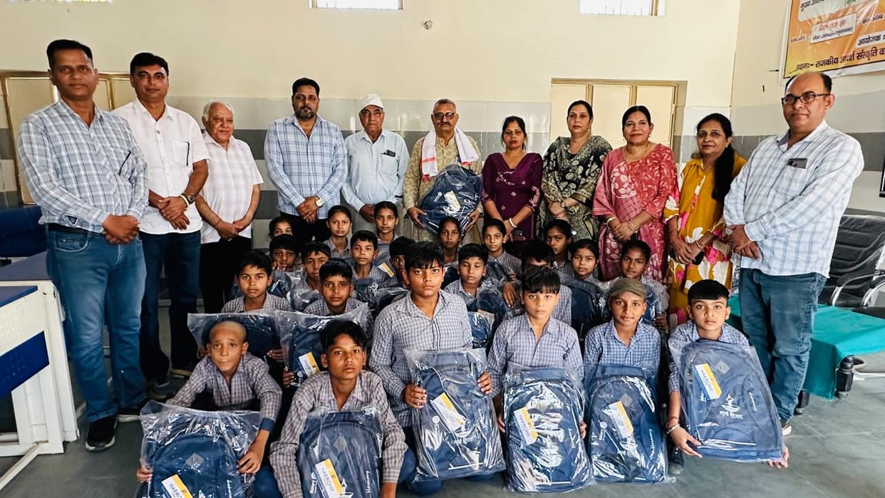 Rotary Club distributed school bags to 80 children