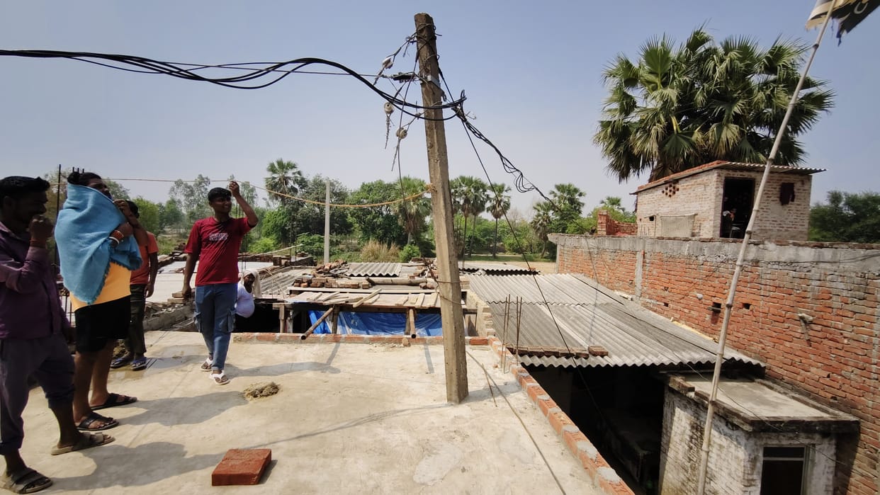 Electricity pole in the middle of the house, not removed even after complaint