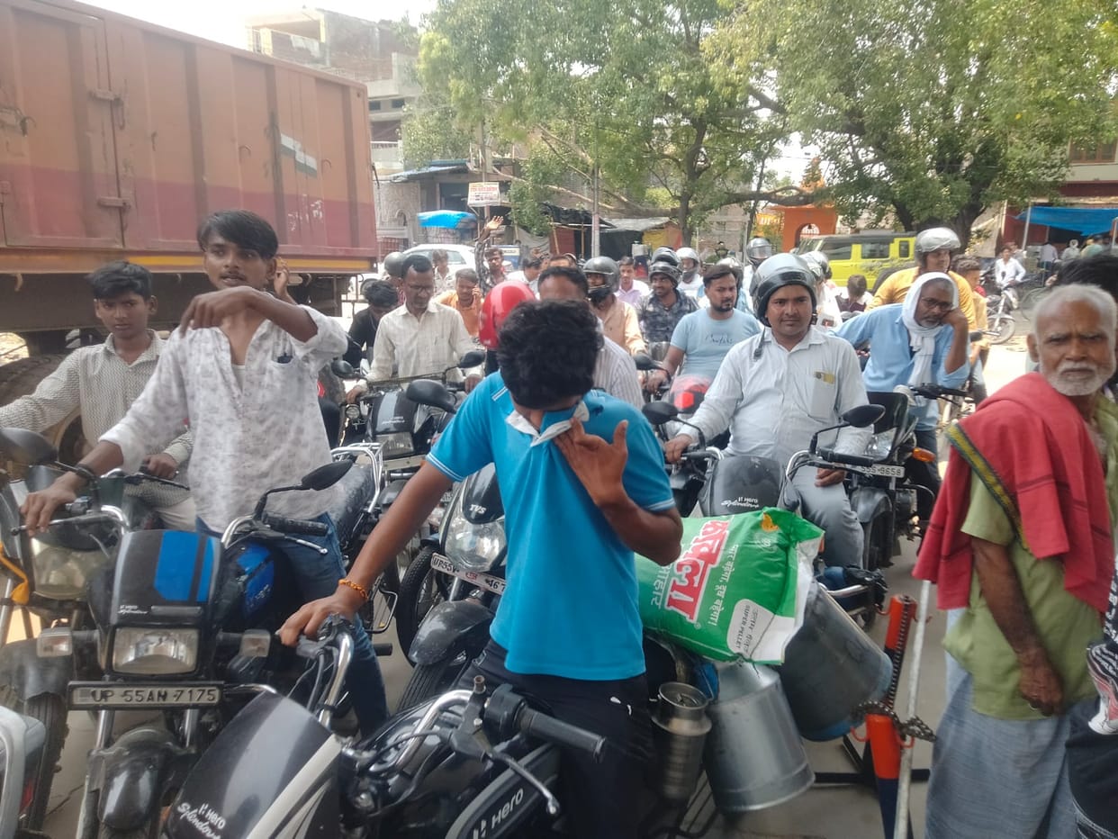 22 pumps dry... long queues formed wherever petrol and diesel were available