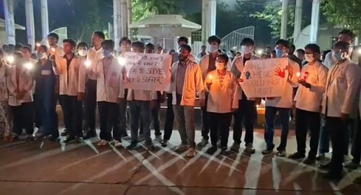 Junior doctors held a candlelight march... shut down OPDs