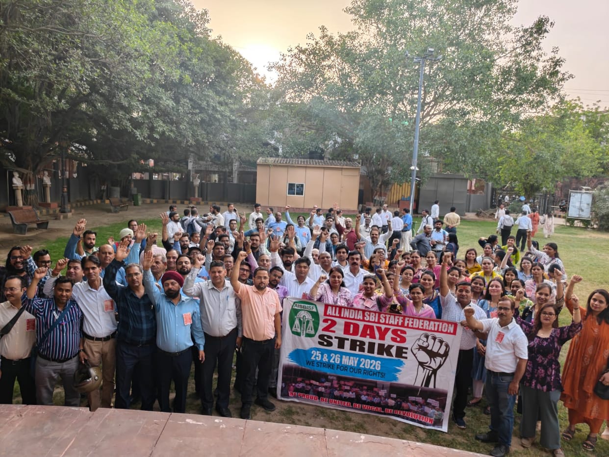 State Bank employees staged a candlelight march.